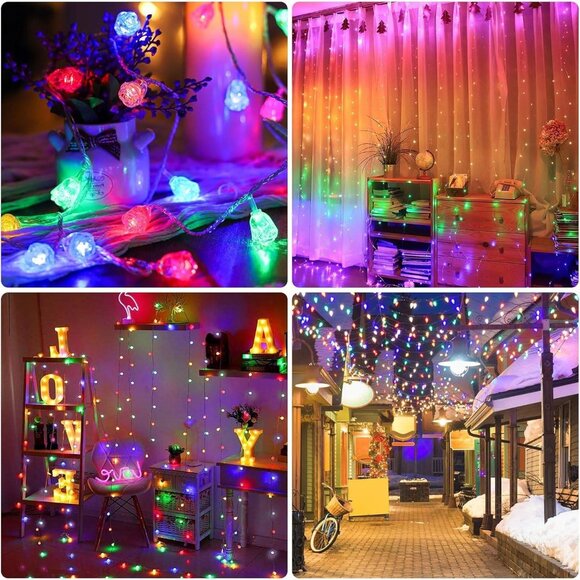 Rose Flower LED String Lights - 33Ft, 80 Multicolor LEDs, Dimmable, Timer, USB - Picture 6 of 8